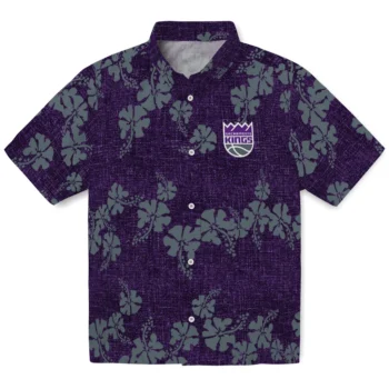 sacramento kings hibiscus petals purple hawaiian shirts best selling