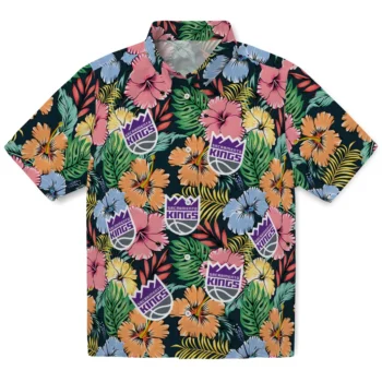 sacramento kings brilliant hibiscus garden hawaiian shirts best selling