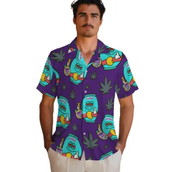 sacramento kings bong smile purple hawaiian shirts fashion forward