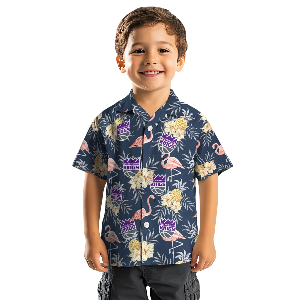 Sacramento Kings Hawaiian Shirt - Flamingo Hibiscus sacramento kings flamingo hibiscus navy hawaiian shirts top rated