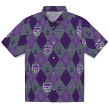 sacramento kings balloon plaid purple hawaiian shirts best selling