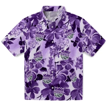sacramento kings hibiscus arrangement purple hawaiian shirts best selling