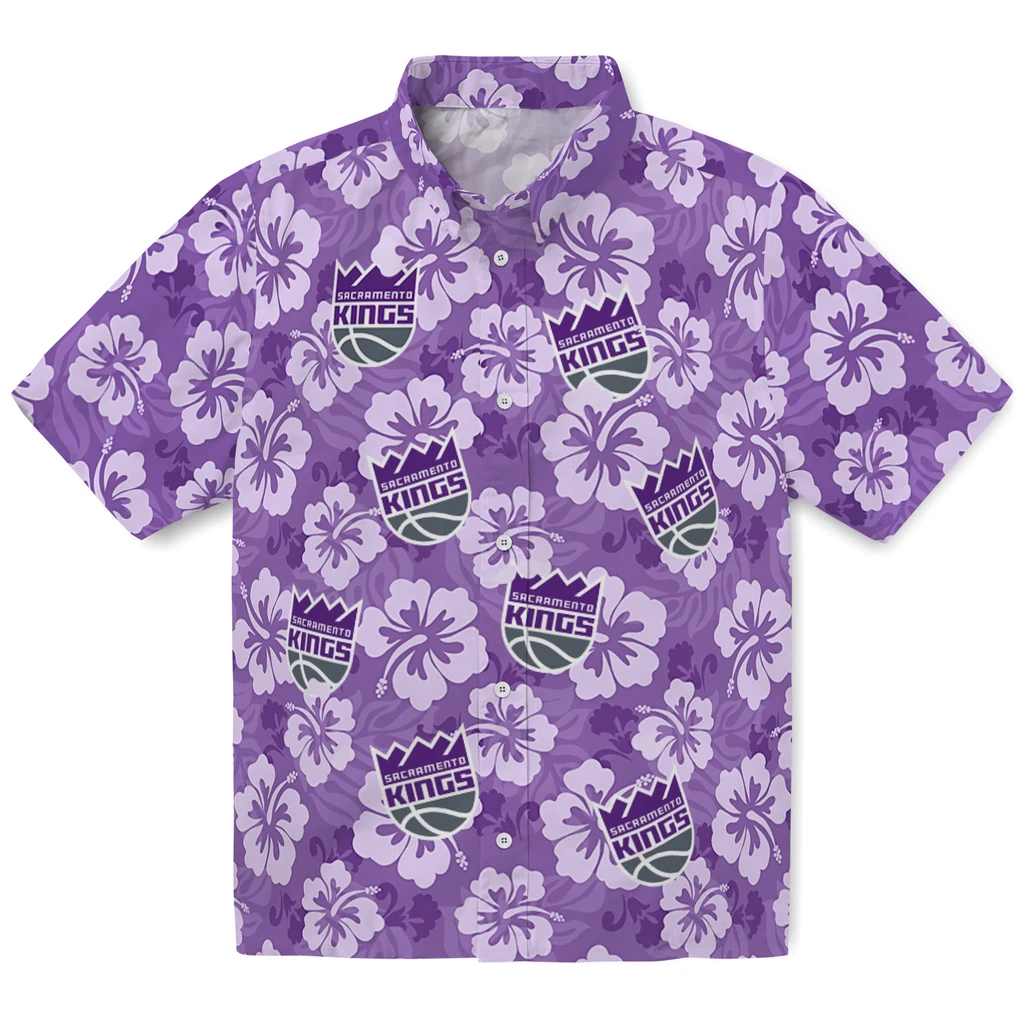 Sacramento Kings Hawaiian Shirt - Hibiscus Cluster sacramento kings hibiscus cluster purple hawaiian shirts best selling