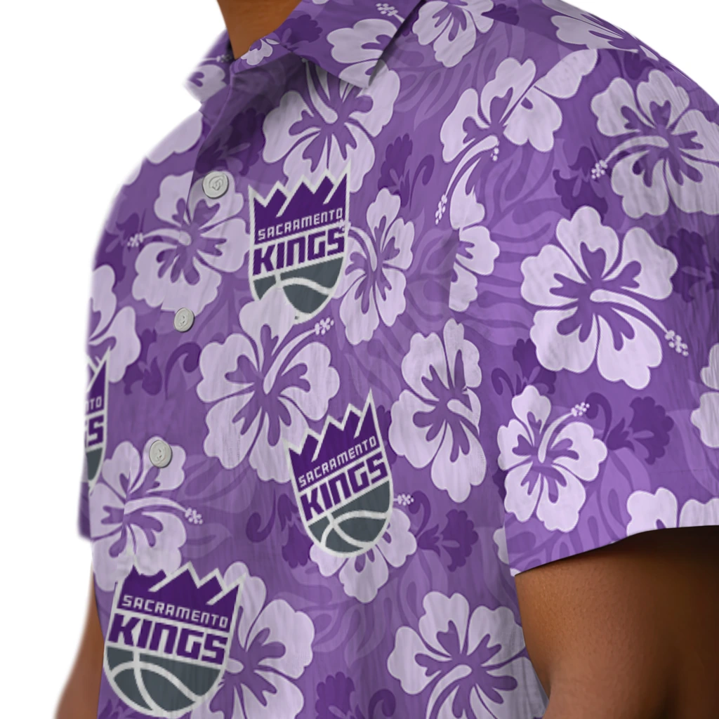 Sacramento Kings Hawaiian Shirt - Hibiscus Cluster sacramento kings hibiscus cluster purple hawaiian shirts trendy