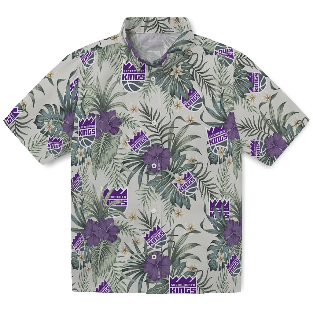 Sacramento Kings Hawaiian Shirt - Hibiscus Designs sacramento kings hibiscus designs beige hawaiian shirts best selling