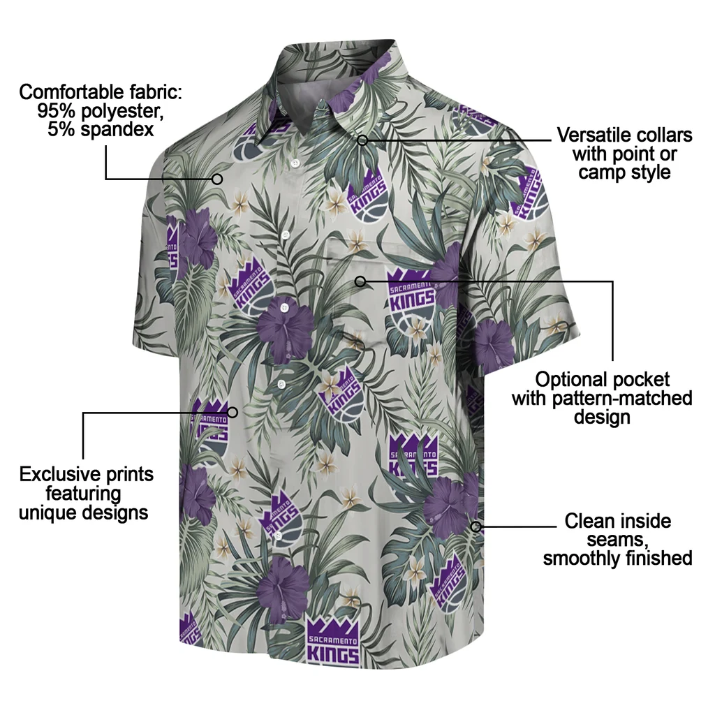 Sacramento Kings Hawaiian Shirt - Hibiscus Designs sacramento kings hibiscus designs beige hawaiian shirts new arrival
