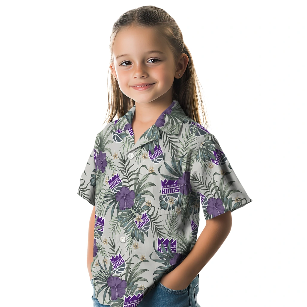 Sacramento Kings Hawaiian Shirt - Hibiscus Designs sacramento kings hibiscus designs beige hawaiian shirts premium grade