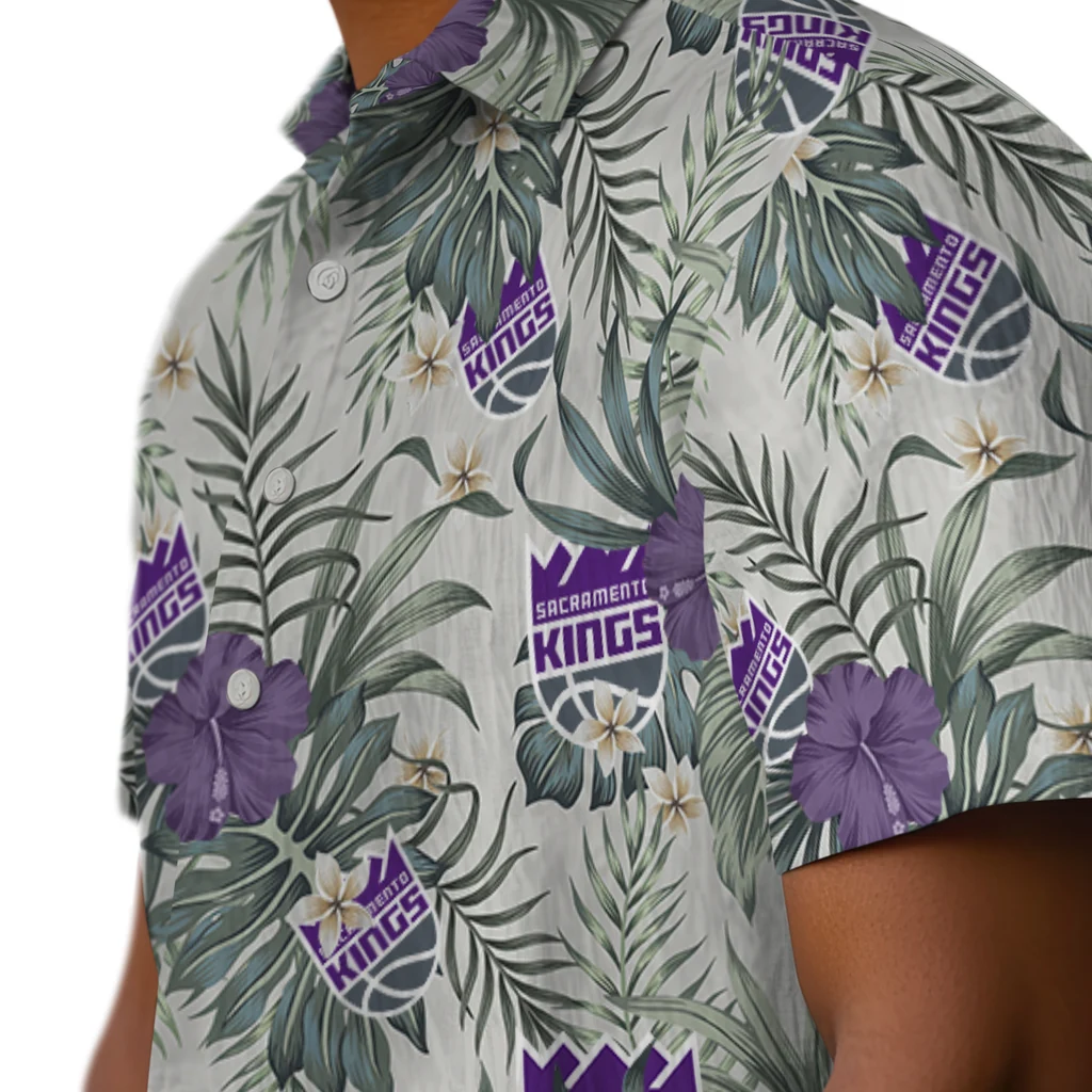 Sacramento Kings Hawaiian Shirt - Hibiscus Designs sacramento kings hibiscus designs beige hawaiian shirts trendy