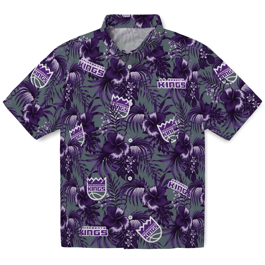 Sacramento Kings Hawaiian Shirt - Hibiscus Exotic sacramento kings hibiscus exotic purple hawaiian shirts best selling