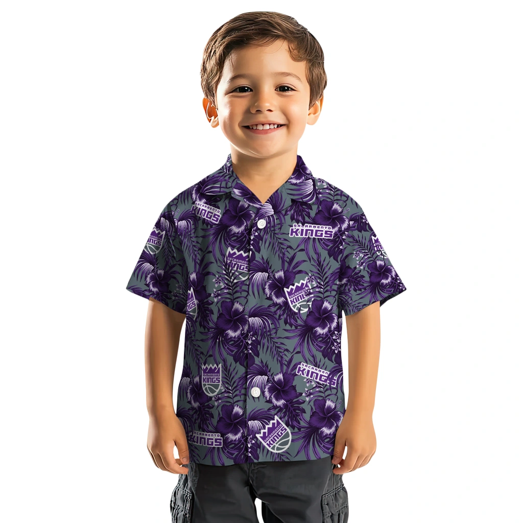 Sacramento Kings Hawaiian Shirt - Hibiscus Exotic sacramento kings hibiscus exotic purple hawaiian shirts top rated