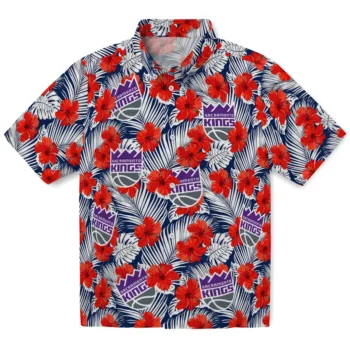 sacramento kings hibiscus fiesta red royal blue hawaiian shirts best selling