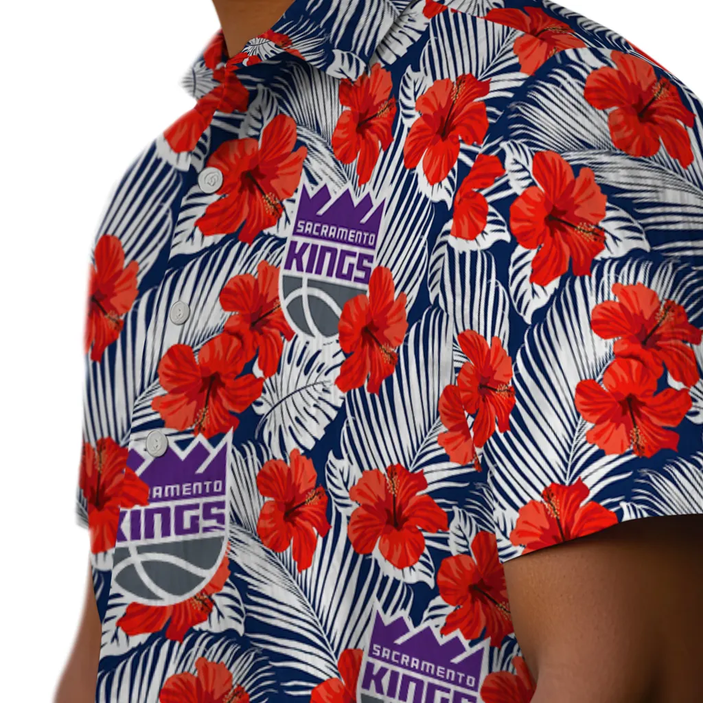 Sacramento Kings Hawaiian Shirt - Hibiscus Fiesta sacramento kings hibiscus fiesta red royal blue hawaiian shirts trendy