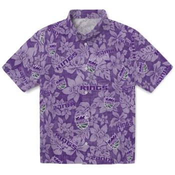 sacramento kings hibiscus oasis purple hawaiian shirts best selling