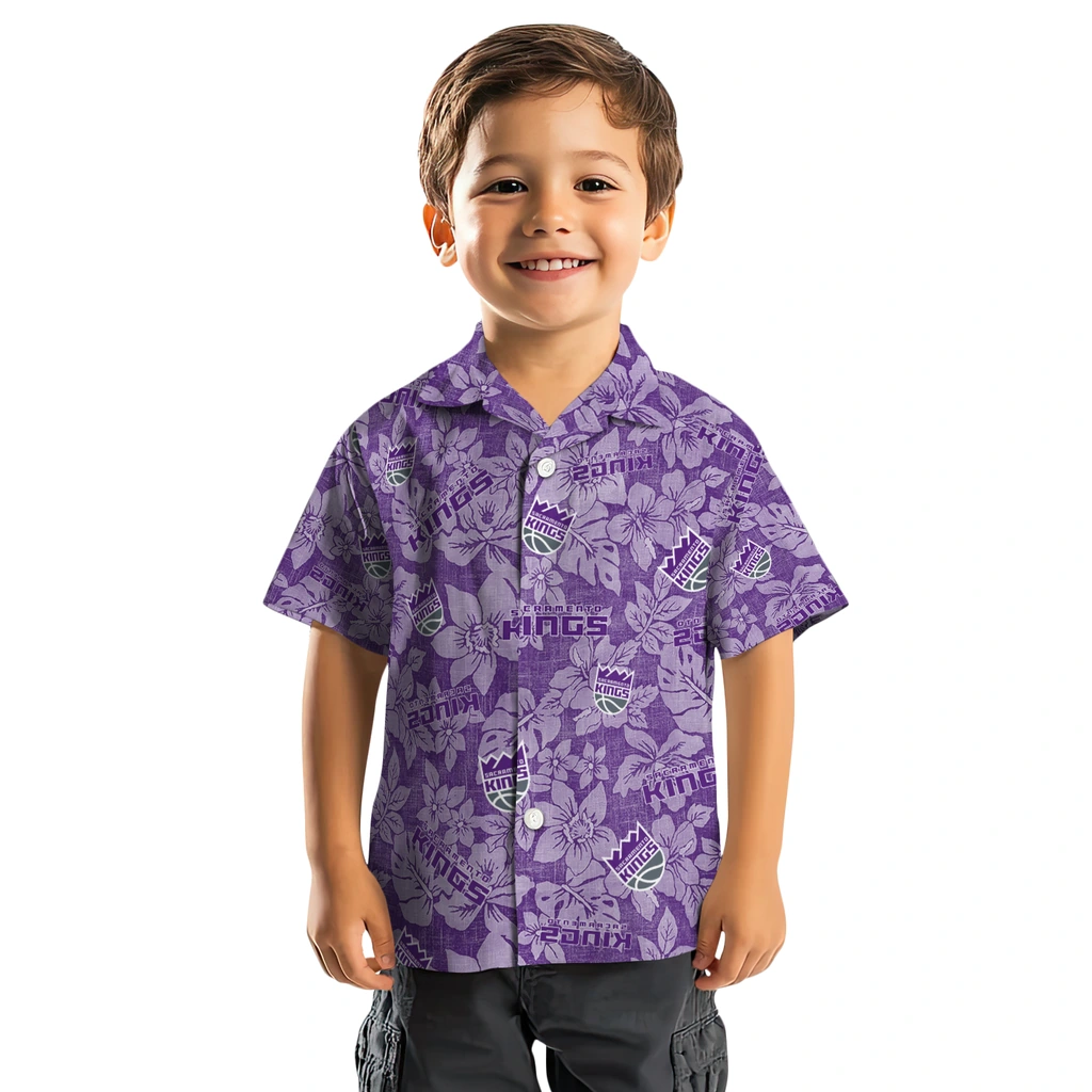 Sacramento Kings Hawaiian Shirt - Hibiscus Oasis sacramento kings hibiscus oasis purple hawaiian shirts top rated