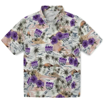sacramento kings hibiscus seaside white hawaiian shirts best selling
