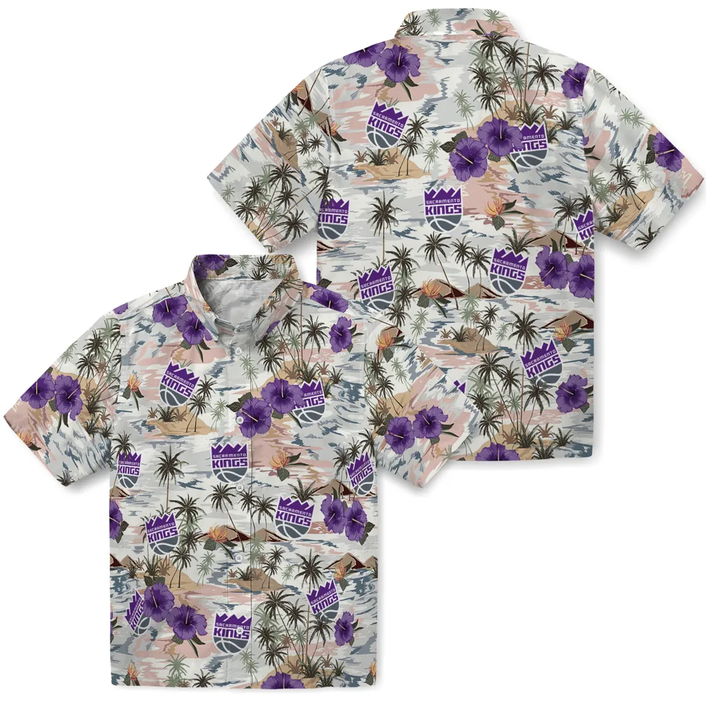 Sacramento Kings Hawaiian Shirt - Hibiscus Seaside sacramento kings hibiscus seaside white hawaiian shirts high quality