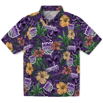 sacramento kings tiki jungle purple hawaiian shirts best selling