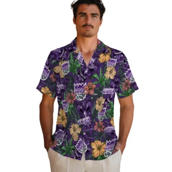 sacramento kings tiki jungle purple hawaiian shirts fashion forward