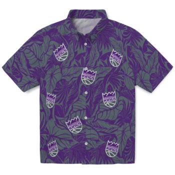 sacramento kings monstera layer purple hawaiian shirts best selling
