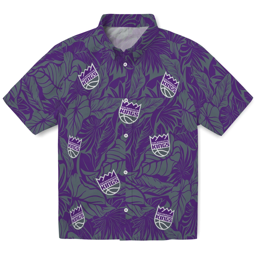 Sacramento Kings Hawaiian Shirt - Monstera Layer sacramento kings monstera layer purple hawaiian shirts best selling