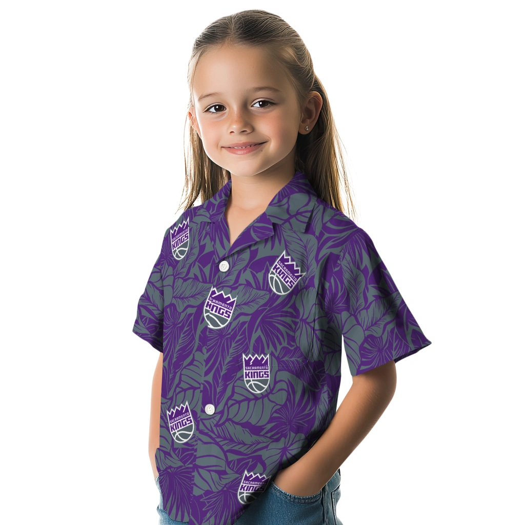 Sacramento Kings Hawaiian Shirt - Monstera Layer sacramento kings monstera layer purple hawaiian shirts premium grade