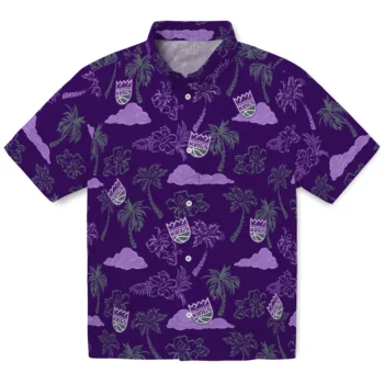 sacramento kings palm and clouds purple hawaiian shirts best selling