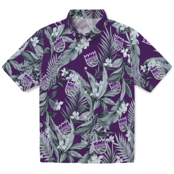 sacramento kings palm leaves purple hawaiian shirts best selling