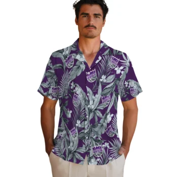 sacramento kings palm leaves purple hawaiian shirts fashion forward