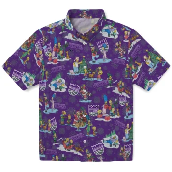 sacramento kings simpsons christmas purple hawaiian shirts best selling