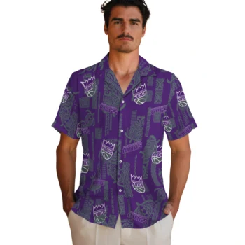 sacramento kings turtle lines purple hawaiian shirts fashion forward
