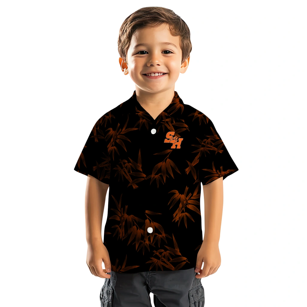 Sam Houston Bearkats Hawaiian Shirt - Bamboo Branches sam houston bearkats bamboo branches orange black hawaiian shirts top rated