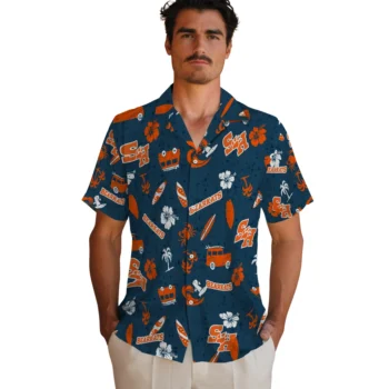 sam houston bearkats beach vibe navy hawaiian shirts fashion forward