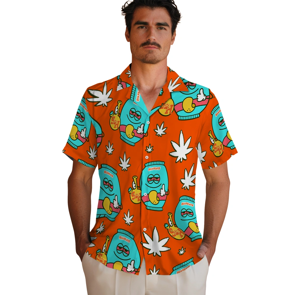 Sam Houston Bearkats Hawaiian Shirt - Chill Vibe sam houston bearkats bong smile orange hawaiian shirts fashion forward
