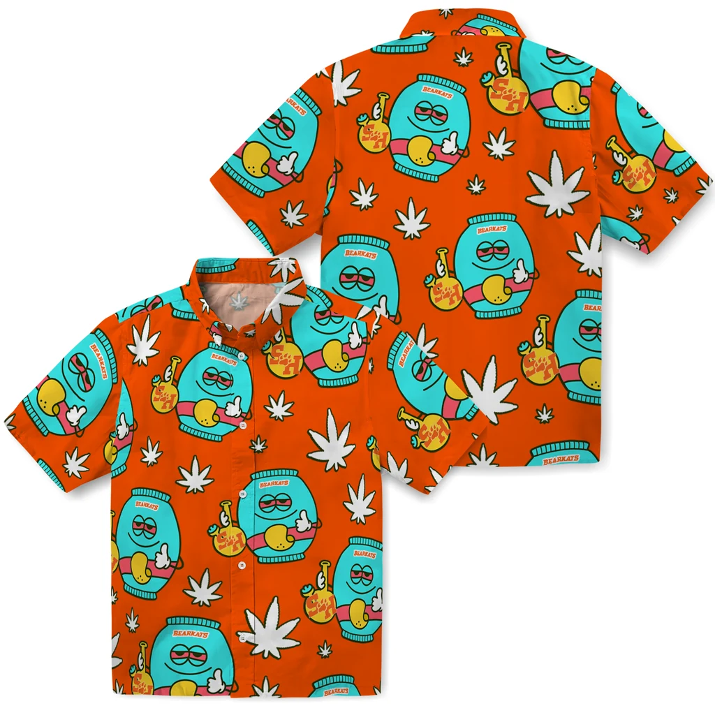 Sam Houston Bearkats Hawaiian Shirt - Chill Vibe sam houston bearkats bong smile orange hawaiian shirts high quality