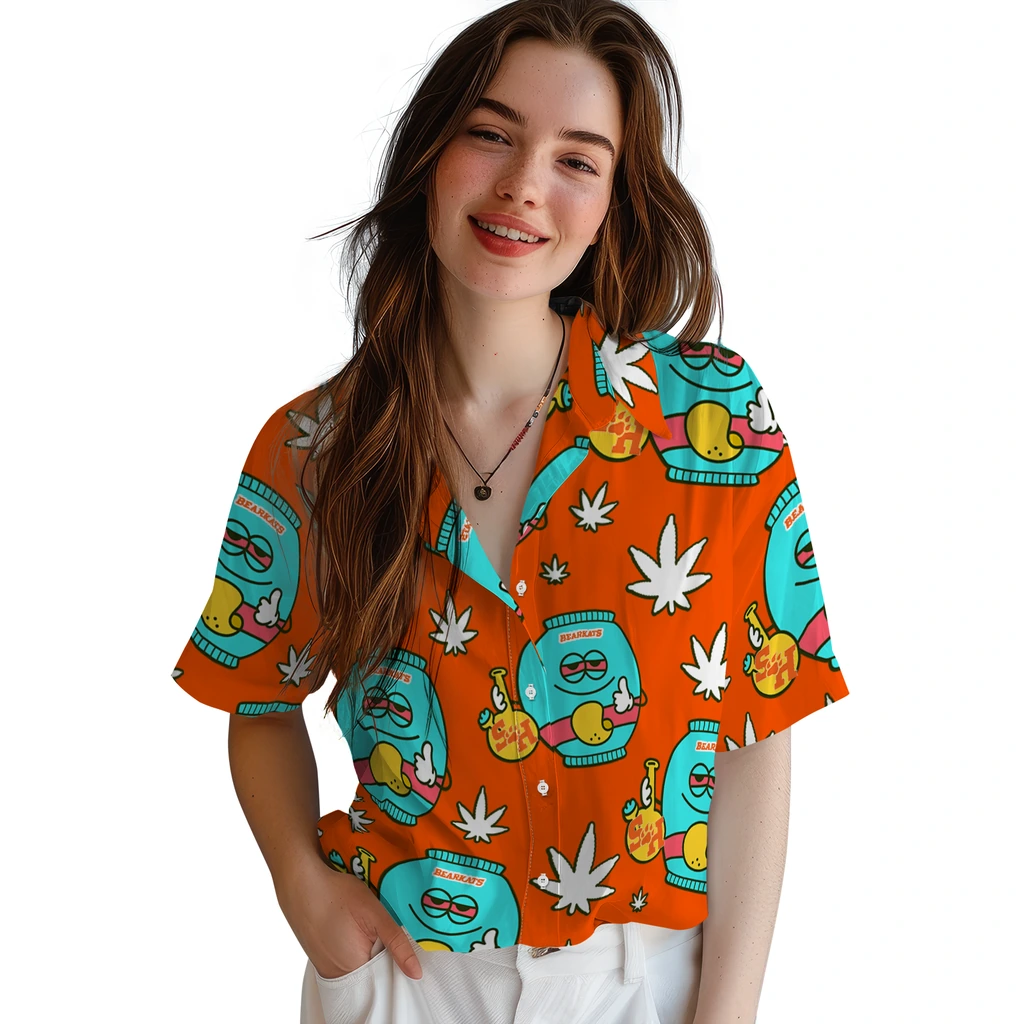 Sam Houston Bearkats Hawaiian Shirt - Chill Vibe sam houston bearkats bong smile orange hawaiian shirts latest model