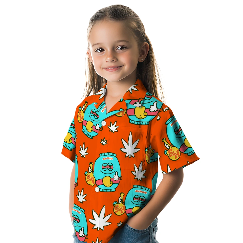 Sam Houston Bearkats Hawaiian Shirt - Chill Vibe sam houston bearkats bong smile orange hawaiian shirts premium grade