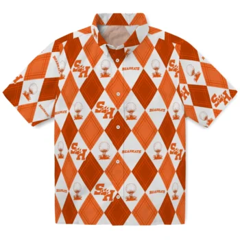 sam houston bearkats balloon plaid orange hawaiian shirts best selling