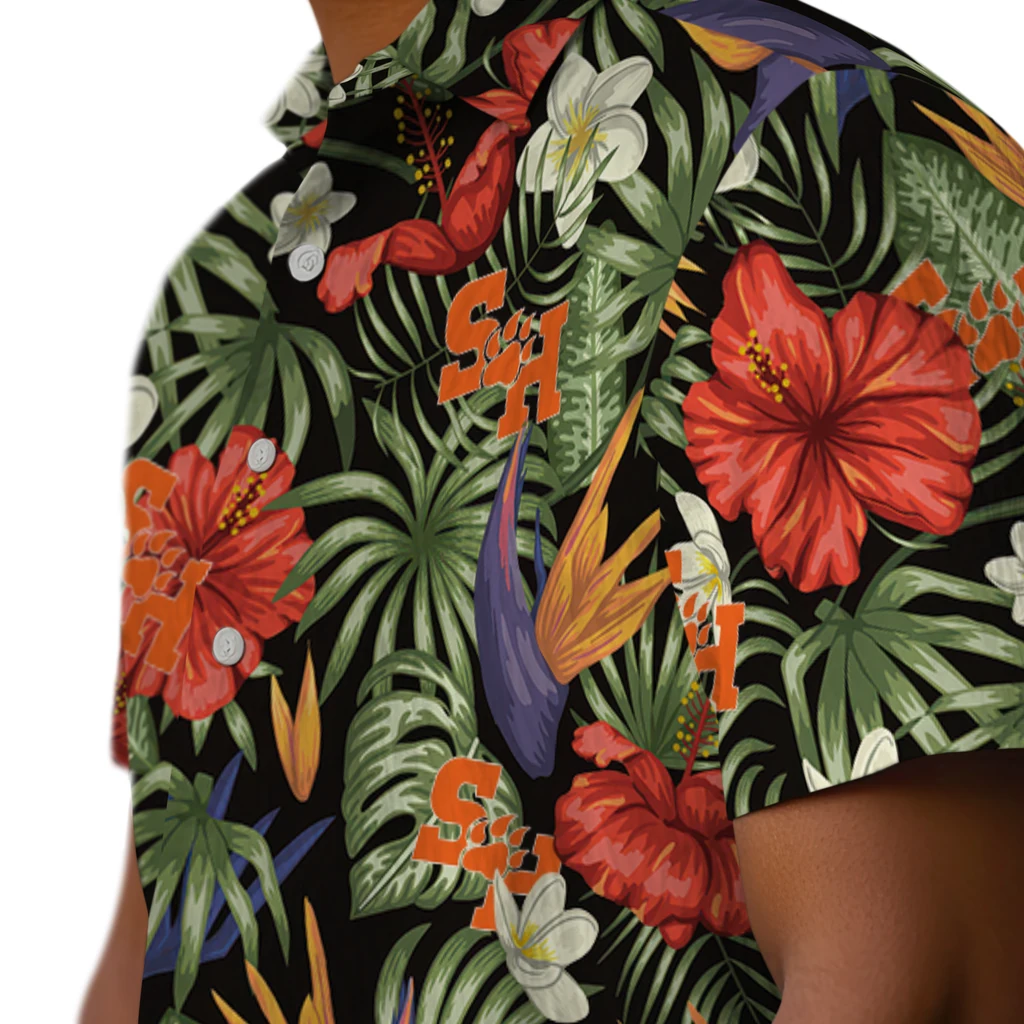 Sam Houston Bearkats Hawaiian Shirt - Hawaii Floral Hibiscus sam houston bearkats hibiscus bird hawaiian shirts trendy