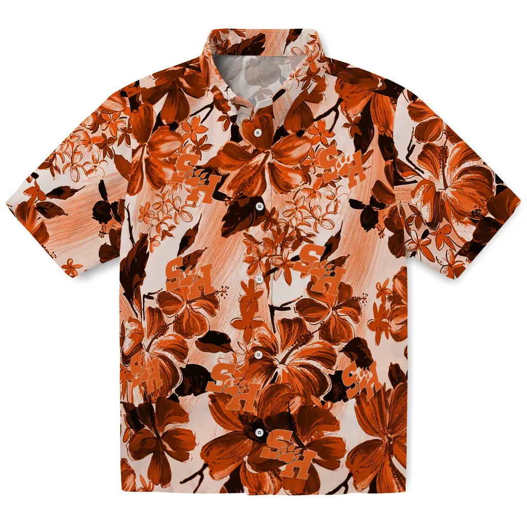 Sam Houston Bearkats Hawaiian Shirt - Hibiscus Arrangement sam houston bearkats hibiscus arrangement orange hawaiian shirts best selling