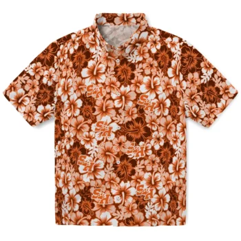 sam houston bearkats hibiscus blooms orange hawaiian shirts best selling