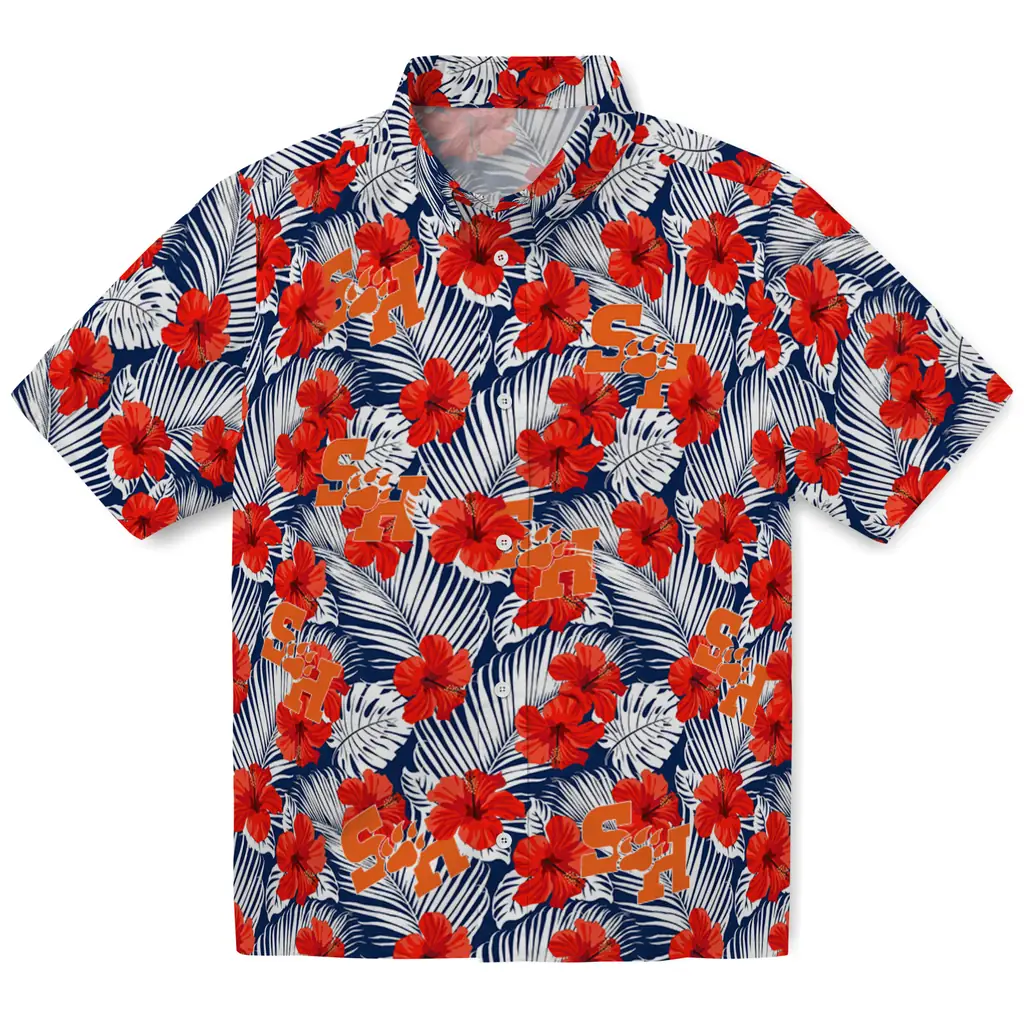 Sam Houston Bearkats Hawaiian Shirt - Hibiscus Fiesta sam houston bearkats hibiscus fiesta red royal blue hawaiian shirts best selling