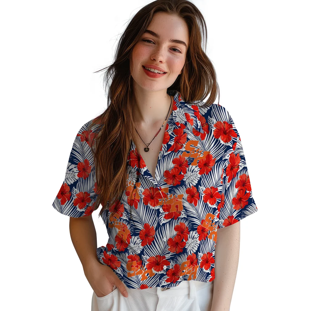 Sam Houston Bearkats Hawaiian Shirt - Hibiscus Fiesta sam houston bearkats hibiscus fiesta red royal blue hawaiian shirts latest model