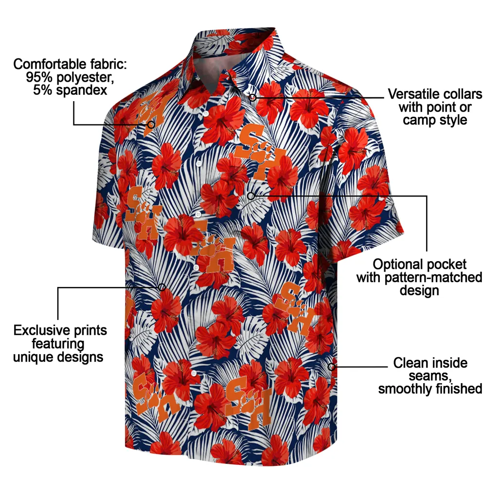 Sam Houston Bearkats Hawaiian Shirt - Hibiscus Fiesta sam houston bearkats hibiscus fiesta red royal blue hawaiian shirts new arrival