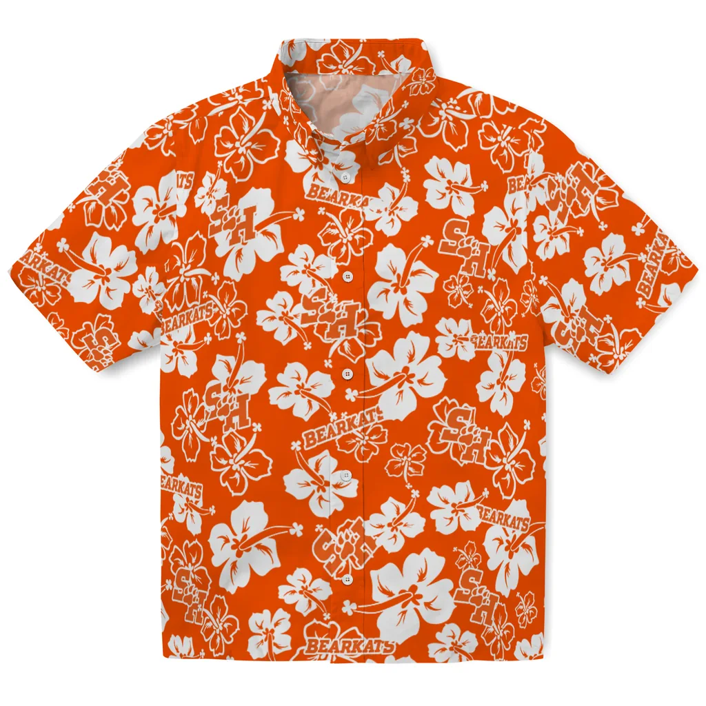 Sam Houston Bearkats Hawaiian Shirt - Hibiscus Flower Design sam houston bearkats hibiscus bloom orange hawaiian shirts best selling