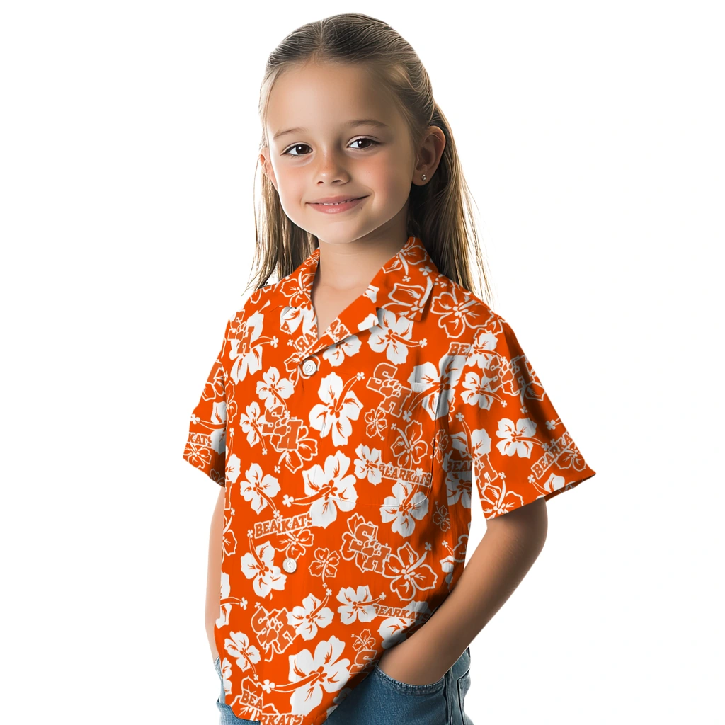 Sam Houston Bearkats Hawaiian Shirt - Hibiscus Flower Design sam houston bearkats hibiscus bloom orange hawaiian shirts premium grade