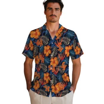 sam houston bearkats hibiscus foliage hawaiian shirts fashion forward