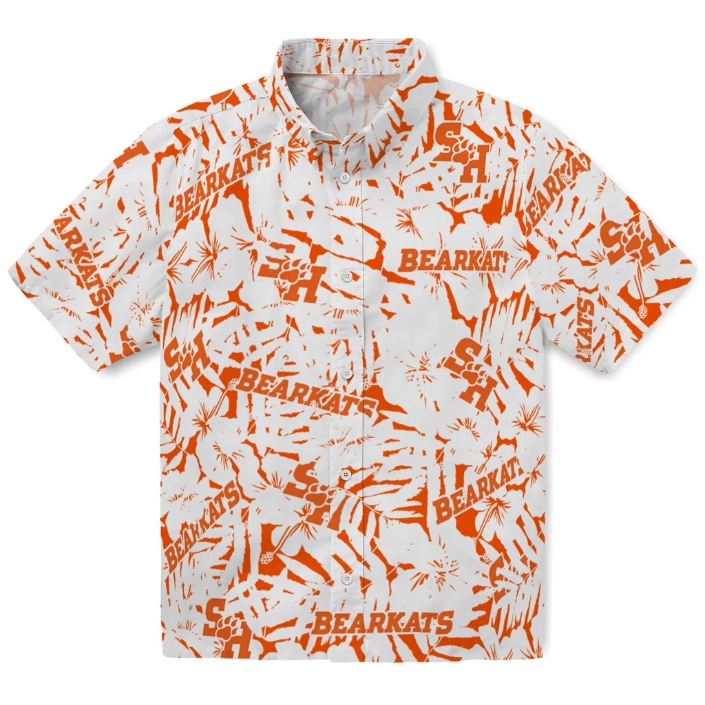 Sam Houston Bearkats Hawaiian Shirt - Hibiscus Overlay sam houston bearkats hibiscus overlay hawaiian shirts best selling