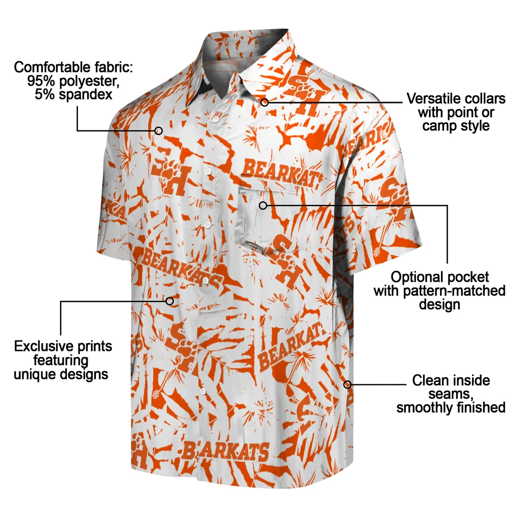 Sam Houston Bearkats Hawaiian Shirt - Hibiscus Overlay sam houston bearkats hibiscus overlay hawaiian shirts new arrival