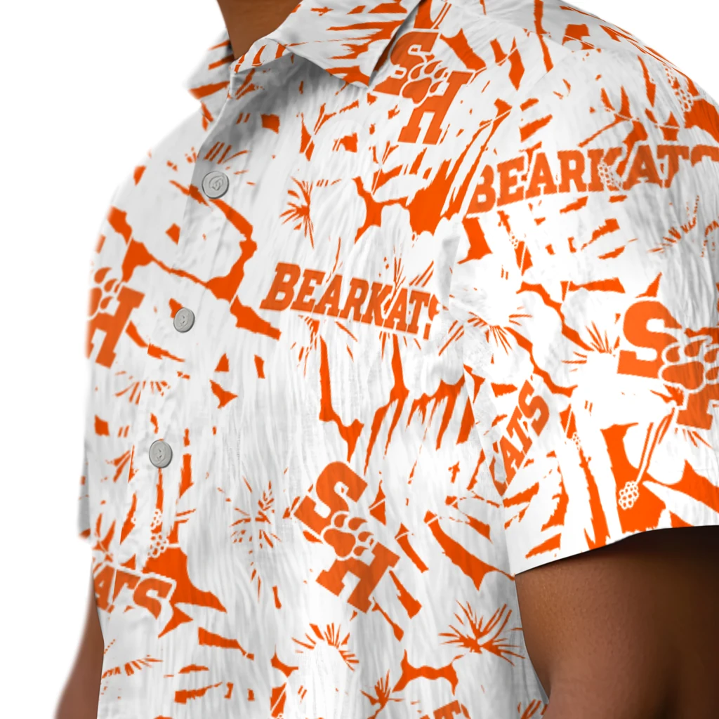 Sam Houston Bearkats Hawaiian Shirt - Hibiscus Overlay sam houston bearkats hibiscus overlay hawaiian shirts trendy