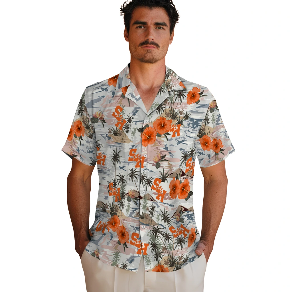 Sam Houston Bearkats Hawaiian Shirt - Hibiscus Seaside sam houston bearkats hibiscus seaside white hawaiian shirts fashion forward